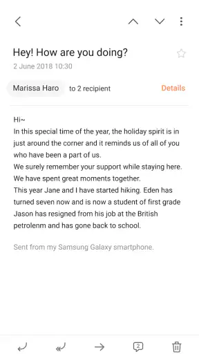 Samsung Email screenshot