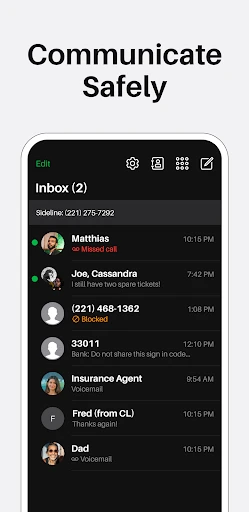Sideline: 2nd Phone Line App screenshot