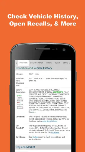 VIN Report for Used Cars screenshot