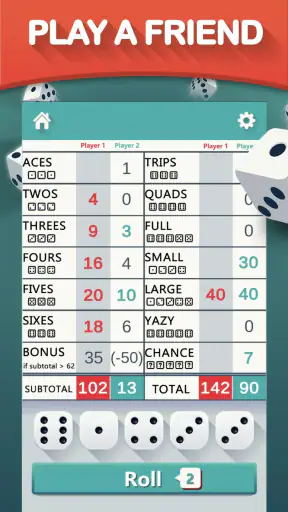 Yazy the yatzy dice game screenshot