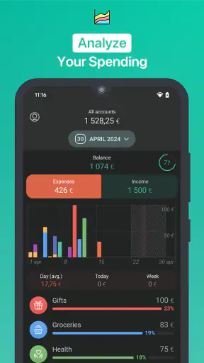 1Money: gastos, presupuesto screenshot