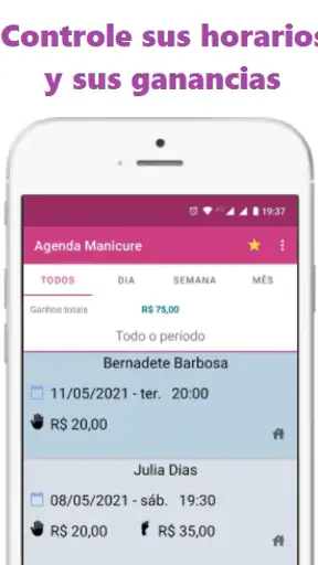 Agenda para citas de uñas screenshot