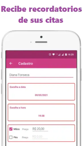 Agenda para citas de uñas screenshot