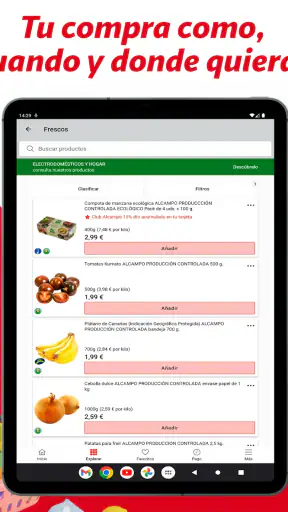 Alcampo tienda online screenshot