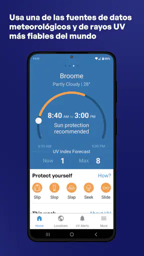 Aplicación SunSmart Global UV screenshot