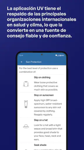 Aplicación SunSmart Global UV screenshot