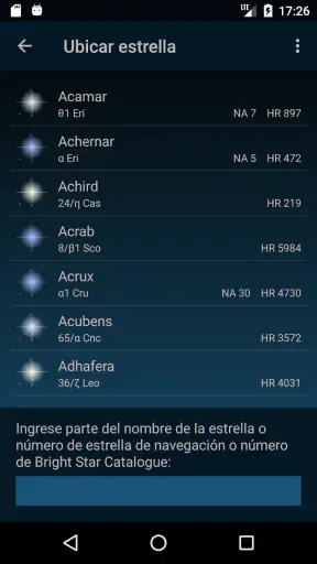 Astrolapp mapa de estrellas screenshot