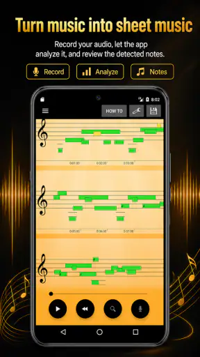 Audio a Partitura y MIDI screenshot