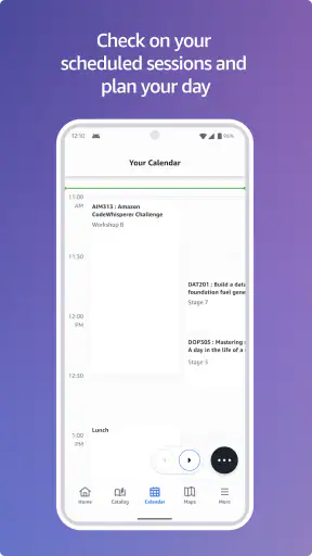 AWS Events screenshot