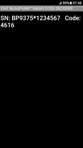 BlaupunktBosch Fiat Radio Code screenshot