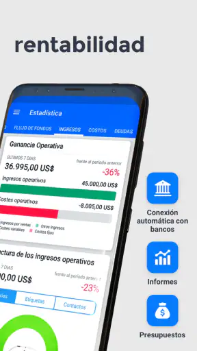 Board: ventas, flujo de caja screenshot