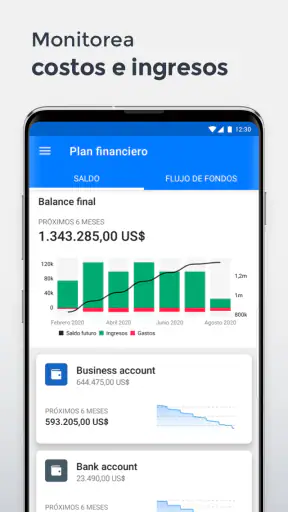 Board: ventas, flujo de caja screenshot