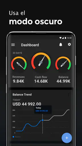 Board: ventas, flujo de caja screenshot