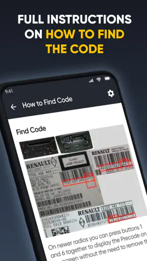 Buscador de códigos de radio screenshot
