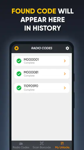 Buscador de códigos de radio screenshot