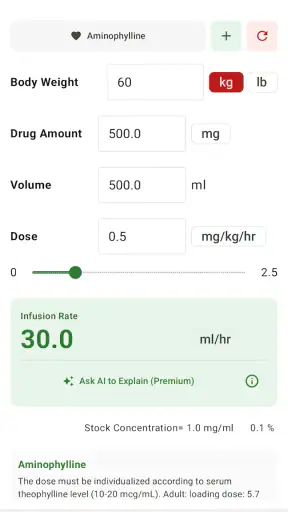 Calculadora de súper infusión screenshot