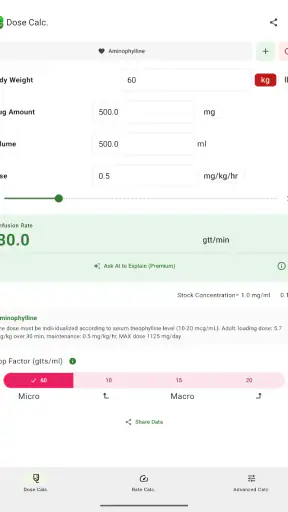 Calculadora de súper infusión screenshot