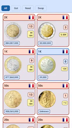 Colección de monedas de euro screenshot