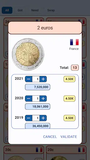 Colección de monedas de euro screenshot