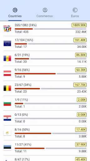 Colección de monedas de euro screenshot