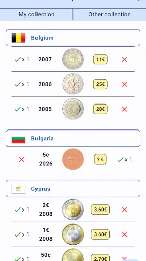 Colección de monedas de euro screenshot