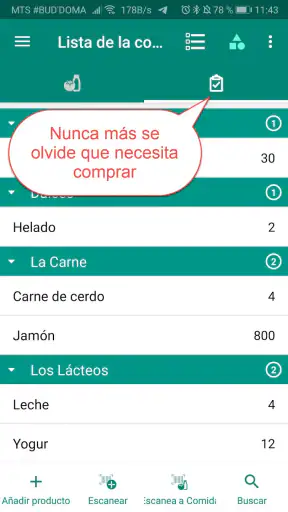 Control de Alimentos y Compras screenshot
