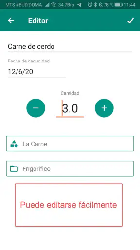 Control de Alimentos y Compras screenshot
