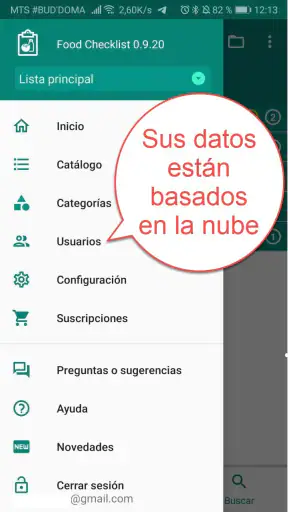 Control de Alimentos y Compras screenshot