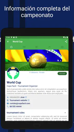 Copa Fácil: Creador de Torneos screenshot