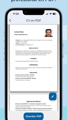 Crear CV Currículum Vítae PDF screenshot