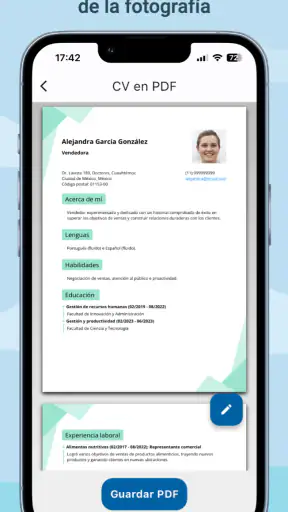 Crear CV Currículum Vítae PDF screenshot