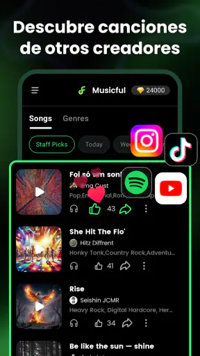 Crear música con IA: Musicful screenshot