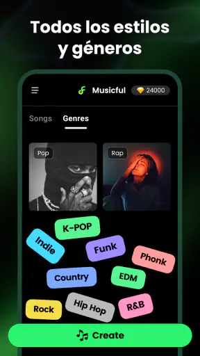 Crear música con IA: Musicful screenshot