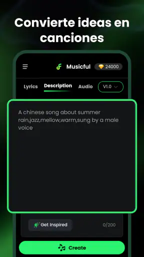 Crear música con IA: Musicful screenshot