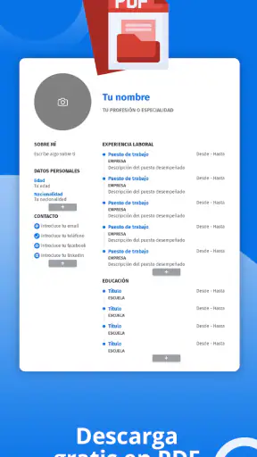 Currículum Vitae - Crea CV PDF screenshot