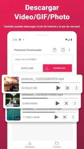 Descargar vídeos de Pinterest screenshot
