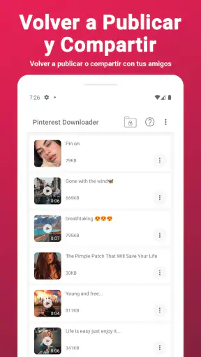 Descargar vídeos de Pinterest screenshot