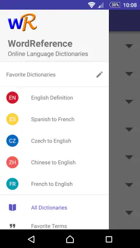 Diccionario ingles WordRef screenshot