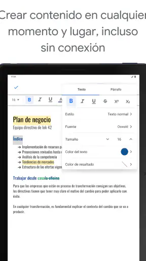Documentos de Google screenshot