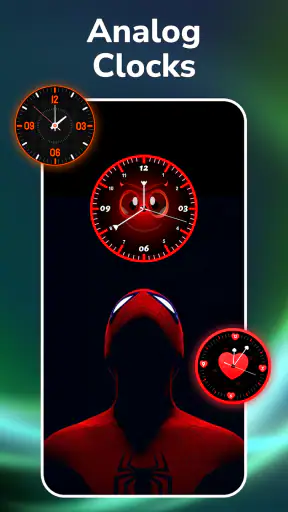 Fondo de pantalla reloj neón screenshot