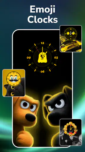 Fondo de pantalla reloj neón screenshot