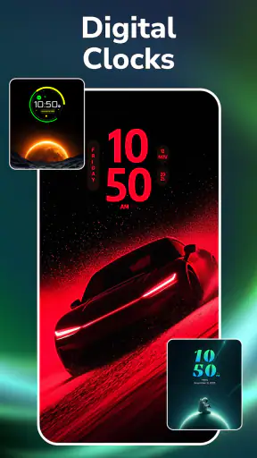 Fondo de pantalla reloj neón screenshot