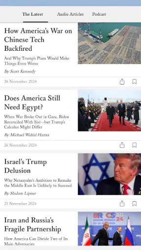 Foreign Affairs Magazine screenshot