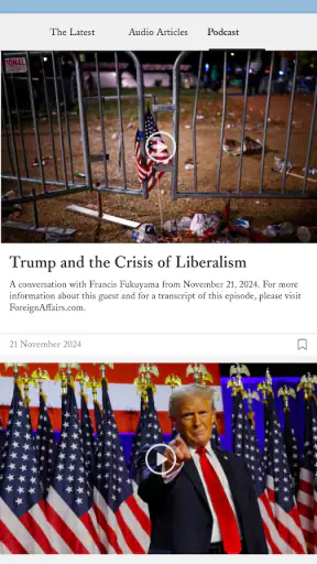 Foreign Affairs Magazine screenshot