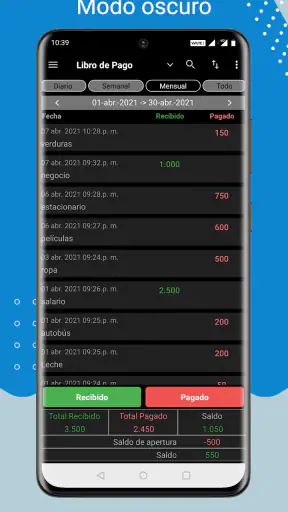Gastos Diarios screenshot