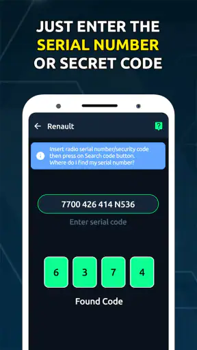 Generador de códigos de radio screenshot