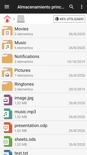 Gestor de archivos screenshot