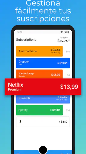 Gestor de Suscripciones screenshot