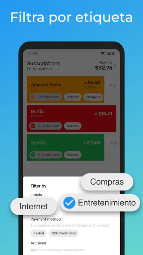 Gestor de Suscripciones screenshot