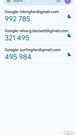 Google Authenticator screenshot